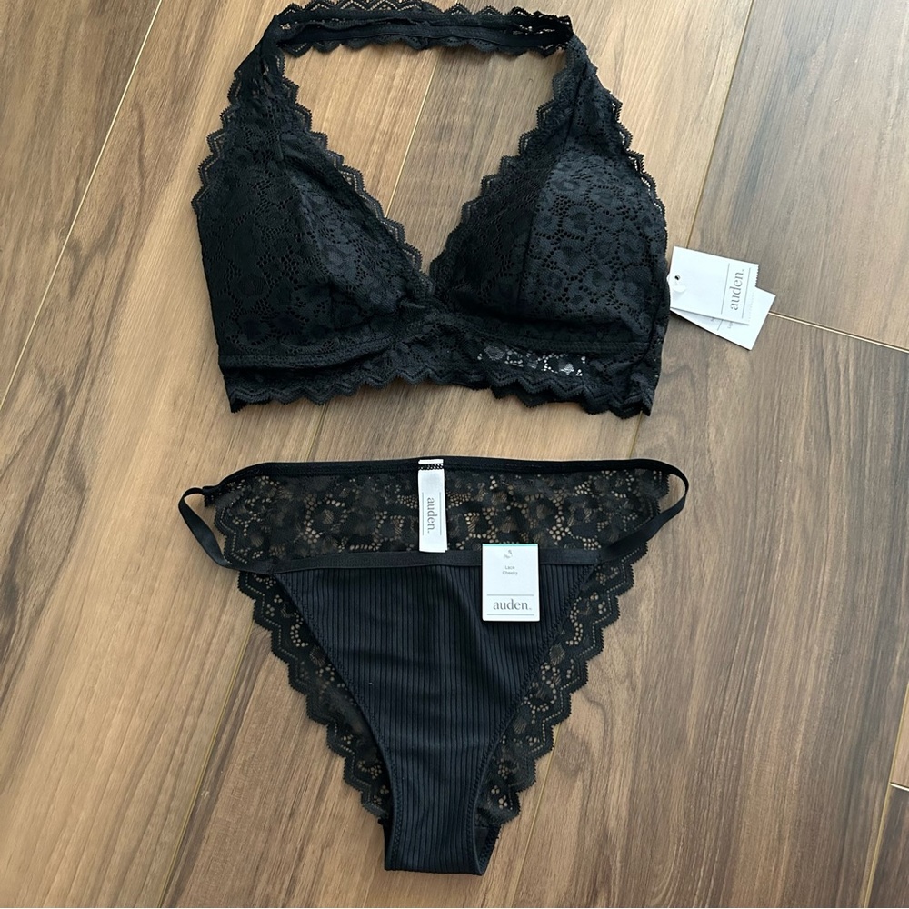 Brand new Auden Lace Bandeau with Lace Cheeky Panties